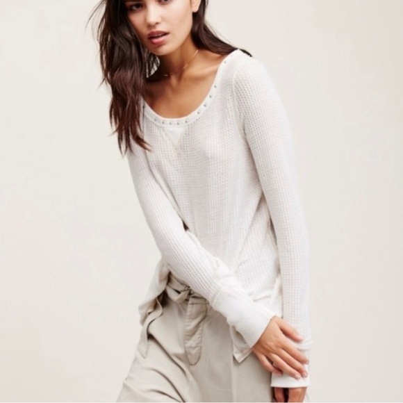 We The Free Waffle Studded Thermal Tunic Tee - Picture 1 of 7